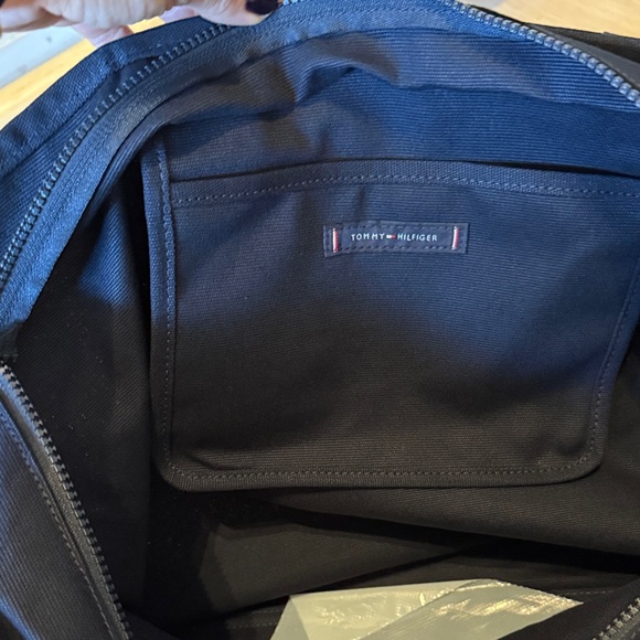 Tommy Hilfiger Black Duffel Bag with Red and White Stripe - Picture 8 of 8